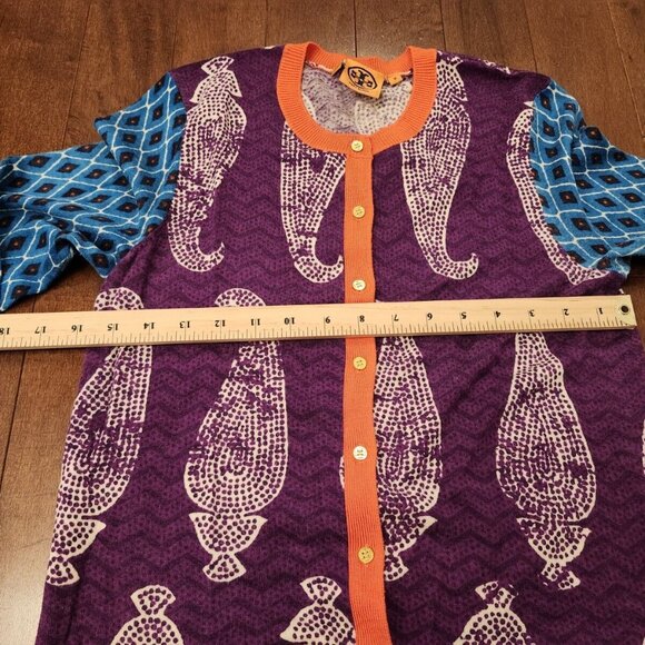 Tory Burch women's button up long sleeve cardigan in size medium merino wool - Picture 8 of 8